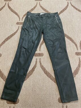DL1961 Margaux Faux Leather Skinny Pants - Dark Green